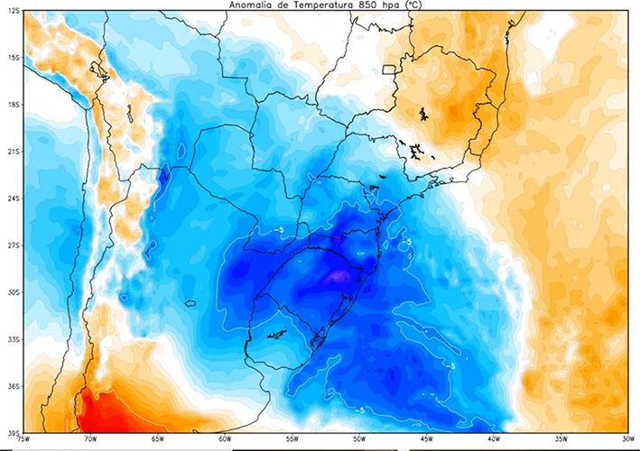 Massa de ar frio trará geada e temperatura abaixo de zero