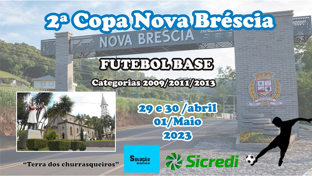 2ª Copa Nova Bréscia de Futebol de Base inicia neste sábado e vai até segunda