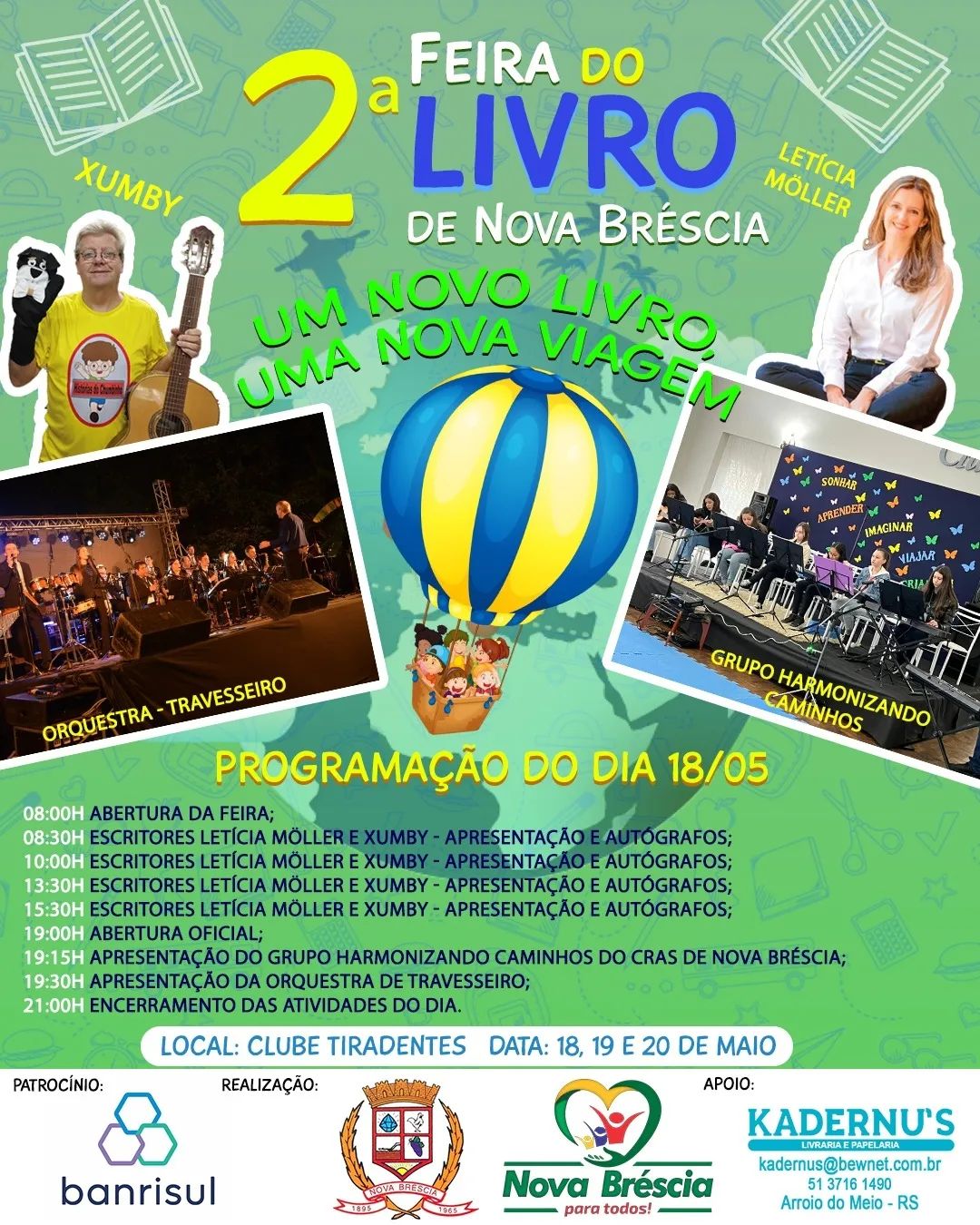 2ª Feira do Livro de Nova Bréscia será nos dias 18, 19 e 20 de maio