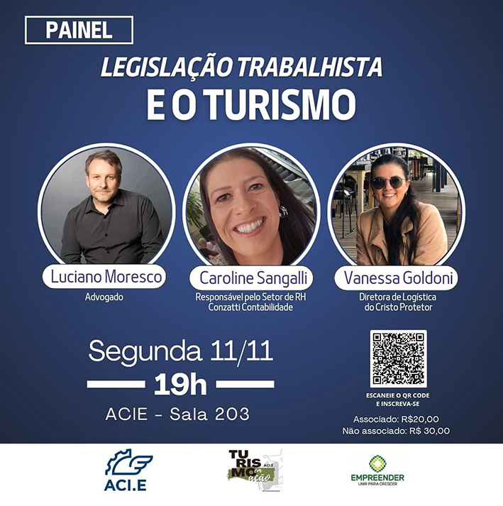 Painel sobre legislação trabalhista no turismo tem vagas limitadas em Encantado