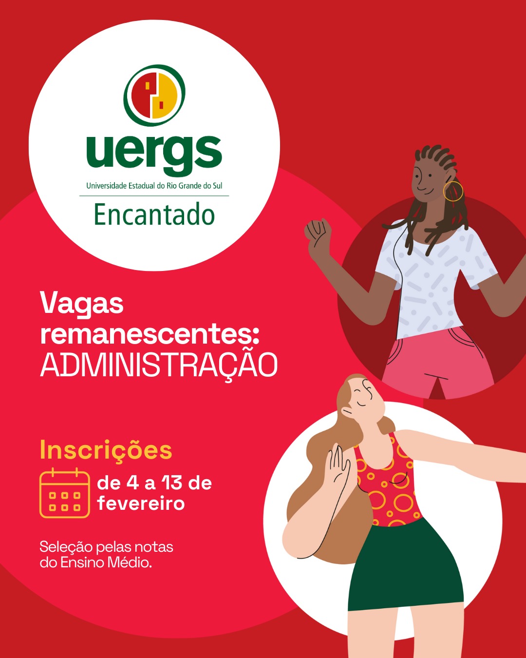 Hoje iniciou as inscrições para cursos de graduação na UERGS com notas do Ensino Médio