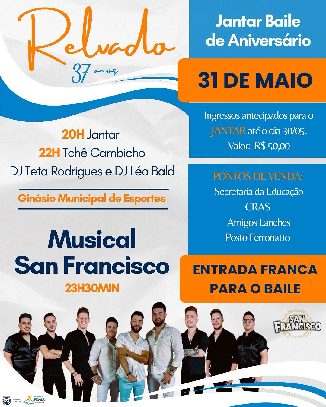 Musical San Francisco anima Jantar Baile de Aniversário de Relvado no dia 31 de maio