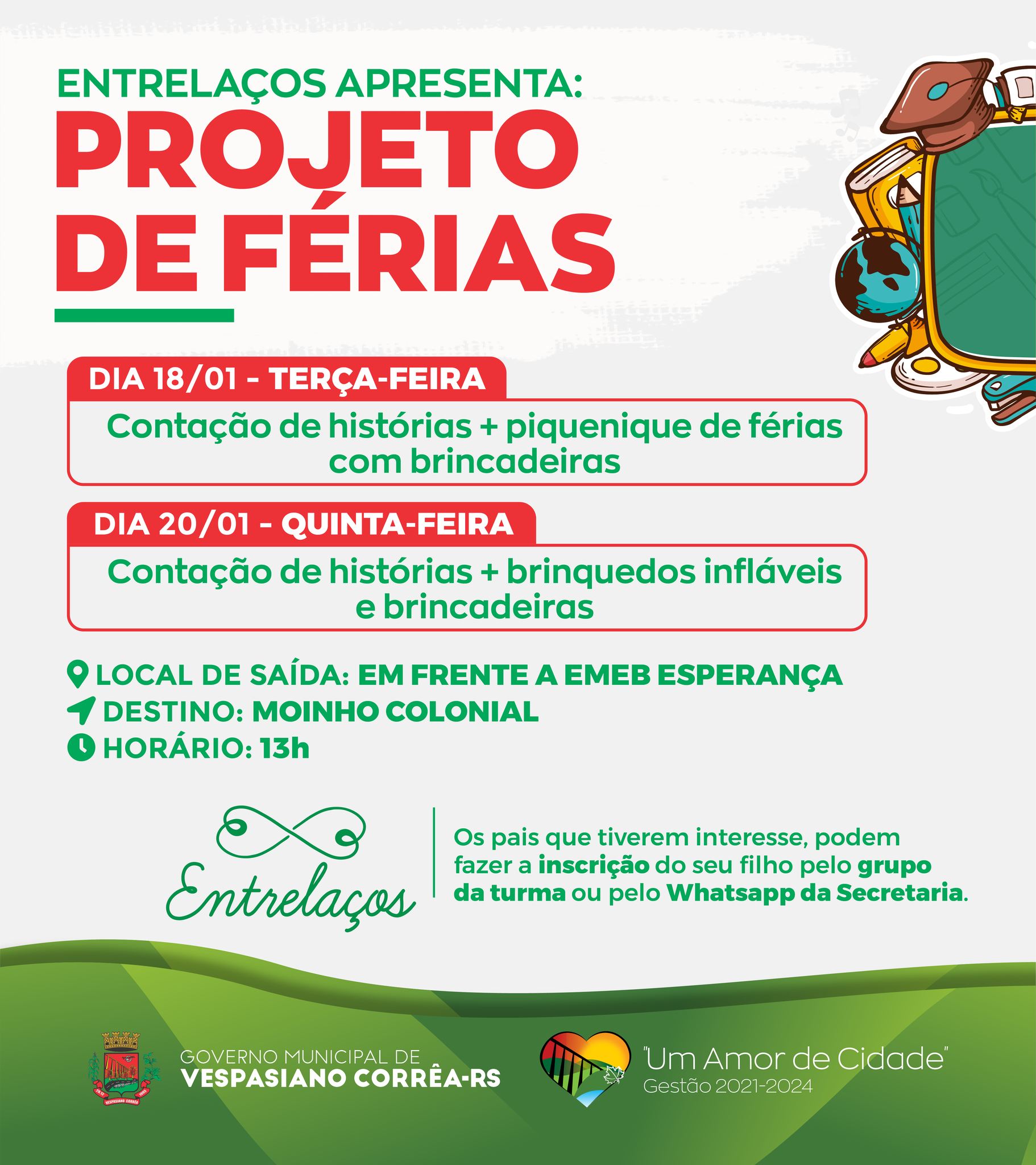 Projeto Entrelaços de Vespasiano Corrêa está com atividades nas férias